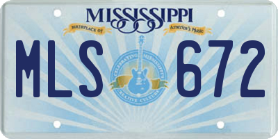 MS license plate MLS672