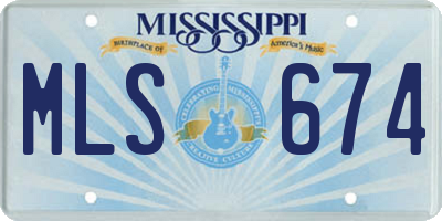 MS license plate MLS674