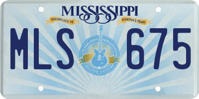 MS license plate MLS675