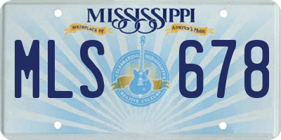 MS license plate MLS678