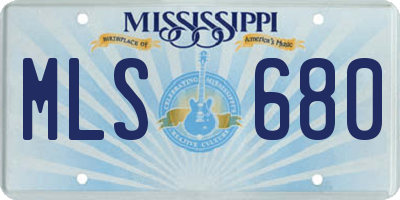MS license plate MLS680