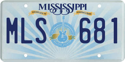 MS license plate MLS681