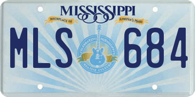 MS license plate MLS684