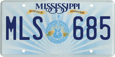 MS license plate MLS685