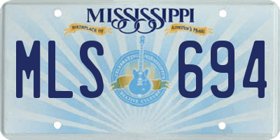 MS license plate MLS694