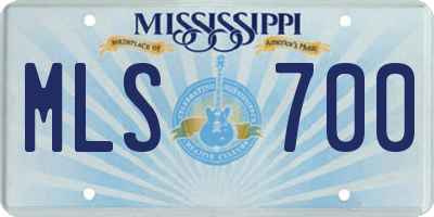 MS license plate MLS700