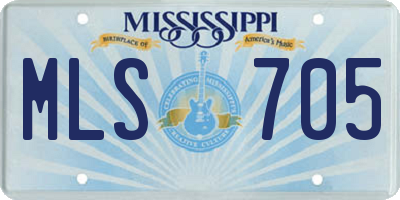 MS license plate MLS705