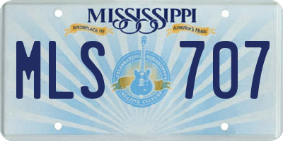 MS license plate MLS707