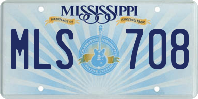 MS license plate MLS708
