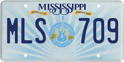 MS license plate MLS709
