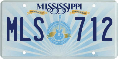 MS license plate MLS712