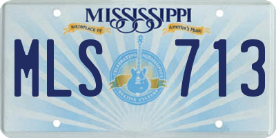 MS license plate MLS713