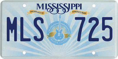 MS license plate MLS725
