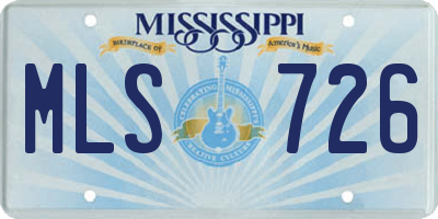 MS license plate MLS726