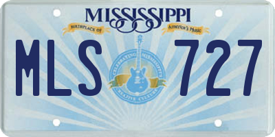 MS license plate MLS727