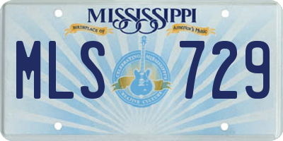 MS license plate MLS729