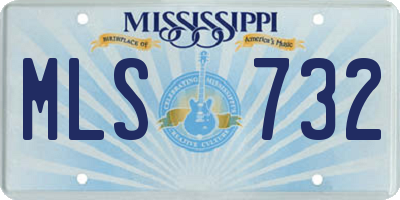 MS license plate MLS732