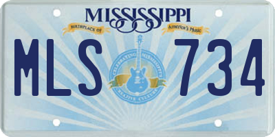 MS license plate MLS734
