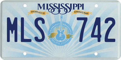 MS license plate MLS742