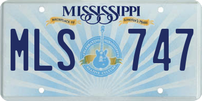 MS license plate MLS747