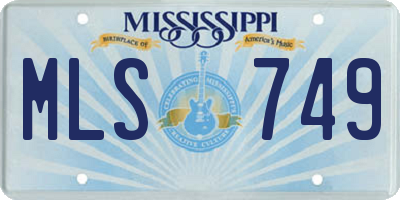 MS license plate MLS749