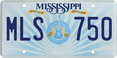 MS license plate MLS750