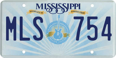 MS license plate MLS754