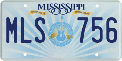 MS license plate MLS756