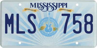 MS license plate MLS758