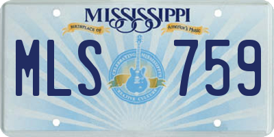 MS license plate MLS759