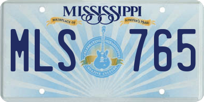 MS license plate MLS765