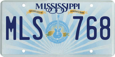 MS license plate MLS768