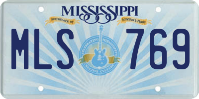MS license plate MLS769