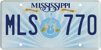 MS license plate MLS770