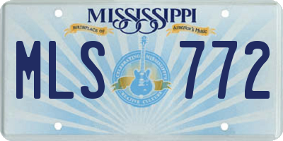 MS license plate MLS772
