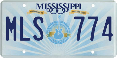 MS license plate MLS774