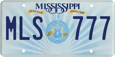 MS license plate MLS777