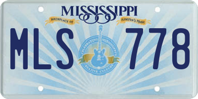 MS license plate MLS778
