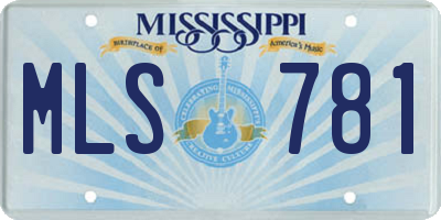 MS license plate MLS781