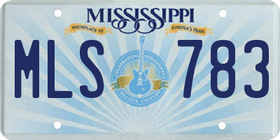 MS license plate MLS783