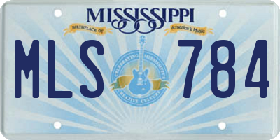MS license plate MLS784