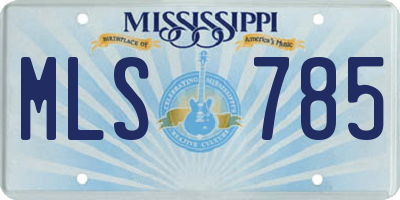 MS license plate MLS785