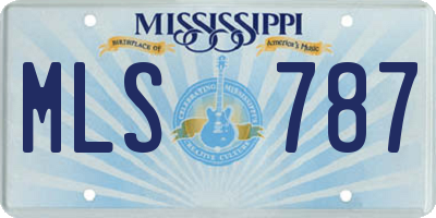 MS license plate MLS787