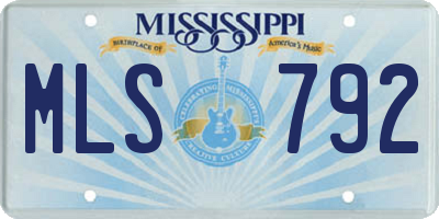 MS license plate MLS792