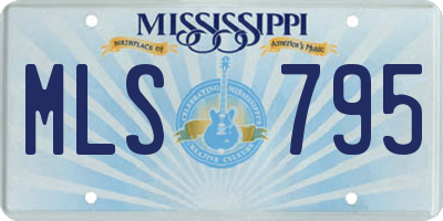 MS license plate MLS795