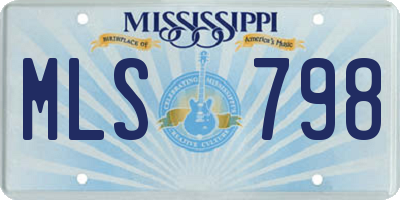 MS license plate MLS798