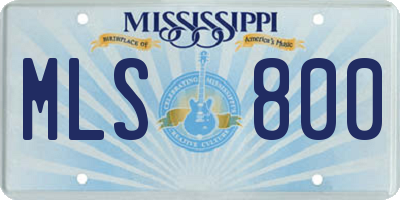 MS license plate MLS800