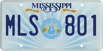 MS license plate MLS801