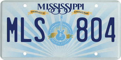 MS license plate MLS804