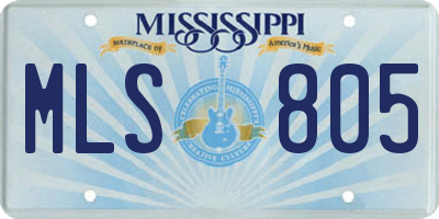 MS license plate MLS805